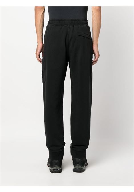 pantaloni sportivi neri in cotone con vita elasticizzata e coulisse STONE ISLAND | 791562620V0029